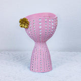 Maxbell Modern Flower Pot Planter Ornament Sculpture Desktop Vase for Hotel Office Pink