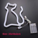 Maxbell Cat Neon Lamp Sign LED Night Light USB Battery Powered Bar Wedding Decor