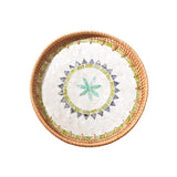 Maxbell Rattan Storage Tray Round Basket Serving Tray Home for Parties Dinner Snacks 30cm