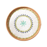 Maxbell Rattan Storage Tray Round Basket Serving Tray Home for Parties Dinner Snacks 33cm