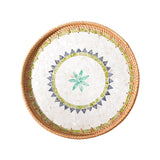 Maxbell Rattan Storage Tray Round Basket Serving Tray Home for Parties Dinner Snacks 33cm