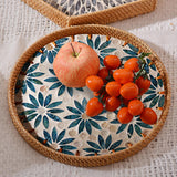 Maxbell Boho Decorative Tray Parties Kitchen Organizer Handmade for Breakfast Drinks 30cmx3cm