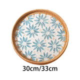 Maxbell Boho Decorative Tray Parties Kitchen Organizer Handmade for Breakfast Drinks 30cmx3cm