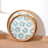 Maxbell Boho Decorative Tray Parties Kitchen Organizer Handmade for Breakfast Drinks 30cmx3cm