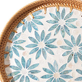 Maxbell Boho Decorative Tray Parties Kitchen Organizer Handmade for Breakfast Drinks 30cmx3cm