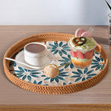 Maxbell Boho Decorative Tray Parties Kitchen Organizer Handmade for Breakfast Drinks 30cmx3cm