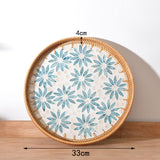 Maxbell Boho Decorative Tray Parties Kitchen Organizer Handmade for Breakfast Drinks 33cmx4cm