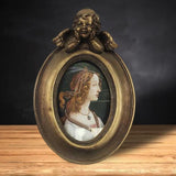 Maxbell Photo Frame Display Frame Retro Decorative for Home Table Decoration Bedroom Oval