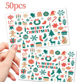 Maxbell 50Pcs Mini Merry Christmas Cards Greeting Cards Snowman for Birthday Party
