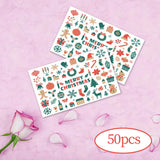 Maxbell 50Pcs Mini Merry Christmas Cards Greeting Cards Snowman for Birthday Party