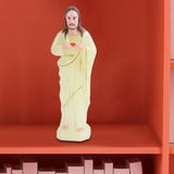 Maxbell Priest Statue Religious Sculpture Christian Holy Decor for Tabletop Home Large Luminous