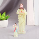 Maxbell Priest Statue Religious Sculpture Christian Holy Decor for Tabletop Home Large Luminous