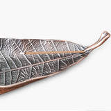 Maxbell Modern Incense Burner Metal Leaf Ash Catcher Tray for Meditation Home Decor Red Copper