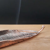 Maxbell Modern Incense Burner Metal Leaf Ash Catcher Tray for Meditation Home Decor Red Copper