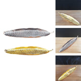 Maxbell Modern Incense Burner Metal Leaf Ash Catcher Tray for Meditation Home Decor Red Copper