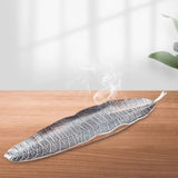 Maxbell Modern Incense Burner Metal Leaf Ash Catcher Tray for Meditation Home Decor Red Copper