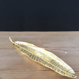 Maxbell Modern Incense Burner Metal Leaf Ash Catcher Tray for Meditation Home Decor Gold