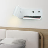 Maxbell Light with USB Port Cordless Charging Indoor Spotlight Adjustable White Left