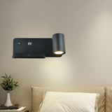 Maxbell Light with USB Port Cordless Charging Indoor Spotlight Adjustable Right Black