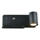 Maxbell Light with USB Port Cordless Charging Indoor Spotlight Adjustable Right Black
