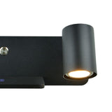 Maxbell Light with USB Port Cordless Charging Indoor Spotlight Adjustable Right Black