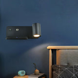 Maxbell Light with USB Port Cordless Charging Indoor Spotlight Adjustable Right Black