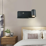 Maxbell Light with USB Port Cordless Charging Indoor Spotlight Adjustable Right Black