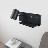 Maxbell Light with USB Port Cordless Charging Indoor Spotlight Adjustable Black Left
