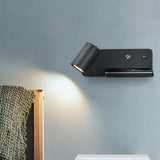 Maxbell Light with USB Port Cordless Charging Indoor Spotlight Adjustable Black Left