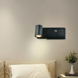 Maxbell Light with USB Port Cordless Charging Indoor Spotlight Adjustable Black Left