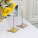 Maxbell Luxury Incense Holder for Sticks Ash Catcher Square for Office Teahouse Home Gold