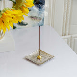 Maxbell Luxury Incense Holder for Sticks Ash Catcher Square for Office Teahouse Home Silver