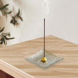 Maxbell Luxury Incense Holder for Sticks Ash Catcher Square for Office Teahouse Home Silver