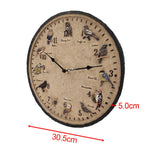 Maxbell Outdoor Hanging Clock Silent Waterproof for Garden Study Room Decorative