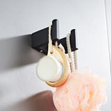 Maxbell Wall Hooks Adhesive Hanging Bag Headset Coat Hook Black 6.5x4x6cm