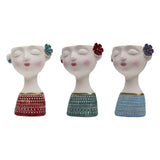 Maxbell Flower Vase Planters Flowerpot Bud Holder Living Room Human Head Statues Red