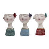 Maxbell Flower Vase Planters Flowerpot Bud Holder Living Room Human Head Statues Red