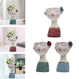 Maxbell Flower Vase Planters Flowerpot Bud Holder Living Room Human Head Statues Red
