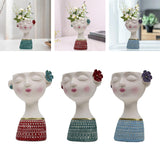 Maxbell Flower Vase Planters Flowerpot Bud Holder Living Room Human Head Statues Red