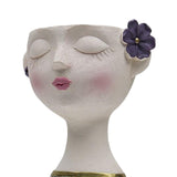 Maxbell Flower Vase Planters Flowerpot Bud Holder Living Room Human Head Statues Blue
