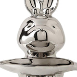 Maxbell Cartoon Rabbit Storage Tray Statue Animal Sculpture for Decor Ornaments Gift Silver