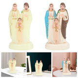 Maxbell Holy Family with Child Statue Religious Figurine Crafts Blessed for Desktop Luminous
