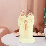 Maxbell Holy Family with Child Statue Religious Figurine Crafts Blessed for Desktop Luminous