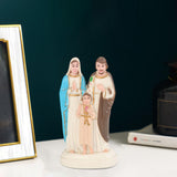 Maxbell Holy Family with Child Statue Religious Figurine Crafts Blessed for Desktop Colorful