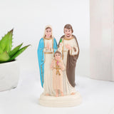 Maxbell Holy Family with Child Statue Religious Figurine Crafts Blessed for Desktop Colorful