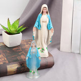 Maxbell Blessed Virgin Mary Figurine Character Sculpture Statue Decoration 10cm Clear Blue Coat