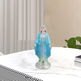 Maxbell Blessed Virgin Mary Figurine Character Sculpture Statue Decoration 10cm Clear Blue Coat
