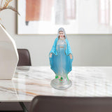 Maxbell Blessed Virgin Mary Figurine Character Sculpture Statue Decoration 10cm Clear Blue Coat