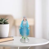 Maxbell Blessed Virgin Mary Figurine Character Sculpture Statue Decoration 10cm Clear Blue Coat