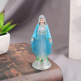 Maxbell Blessed Virgin Mary Figurine Character Sculpture Statue Decoration 10cm Clear Blue Coat